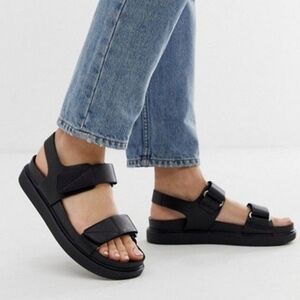 Vagabond Erin Black Strappy Platform Sandals
